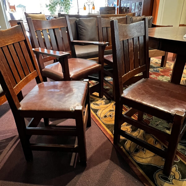 Set of 4 Gustav Stickley V Backs