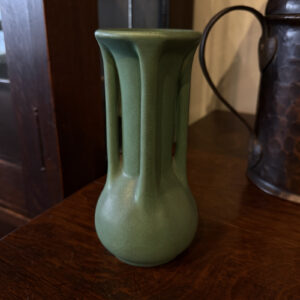 Teco Pottery Vase, 6 3/4" tall w/4 reticulations