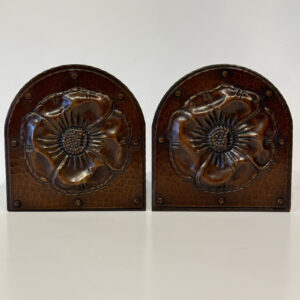 Roycroft Poppy Bookends, Mid Period Mark